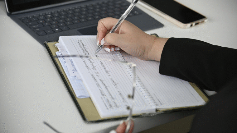 person signing document