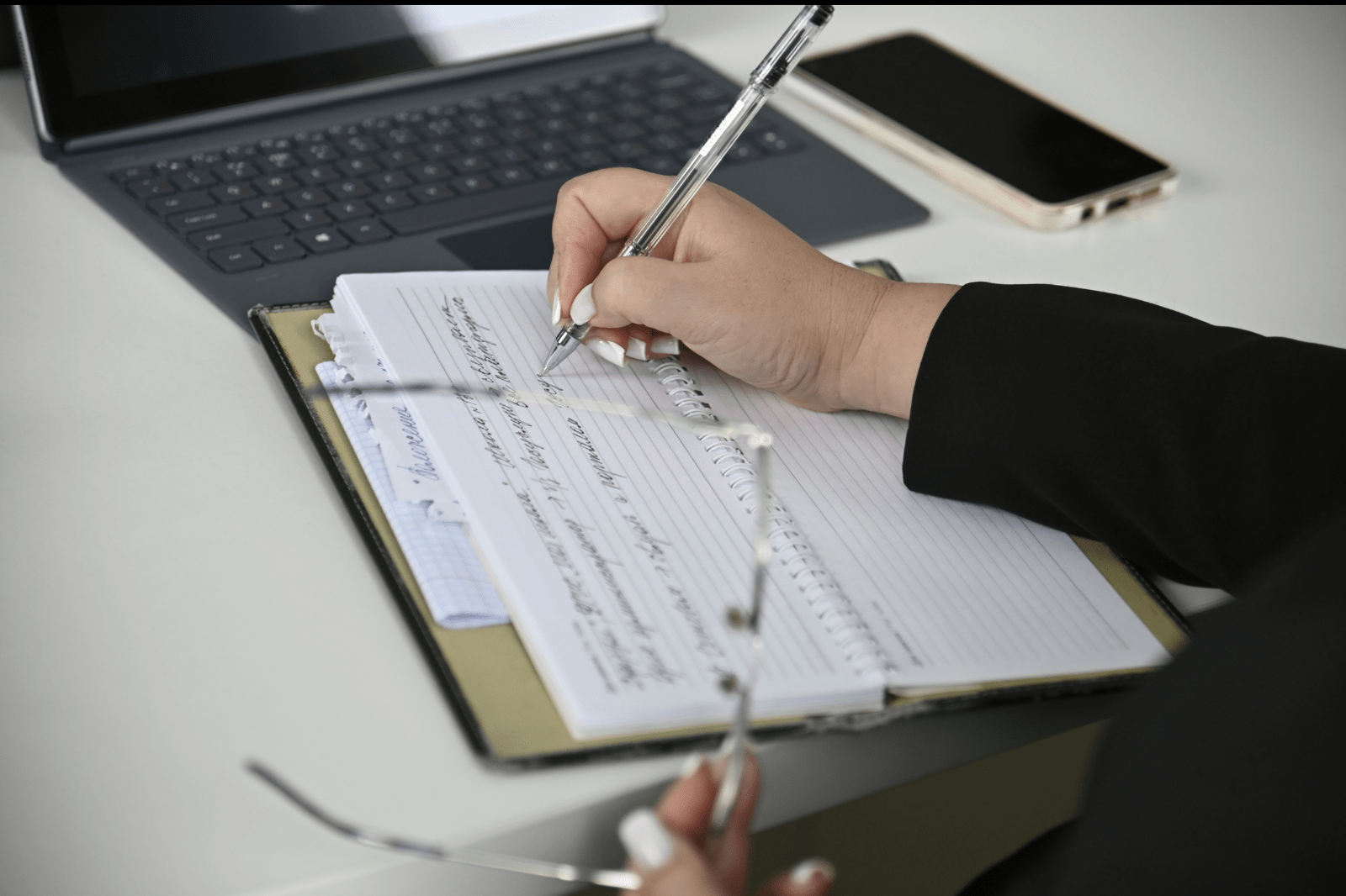 person signing document